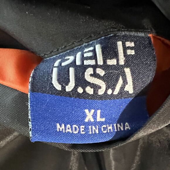 DELF Winter Coat Heavy Duty Military Retro Jacket Black Hooded Faux Fur Men's XL - Picture 3 of 12